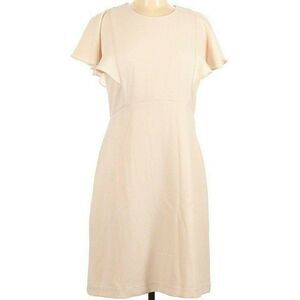 Sharagano Dress Flutter Sleeve Ivory Size 6 Wedding Occasion